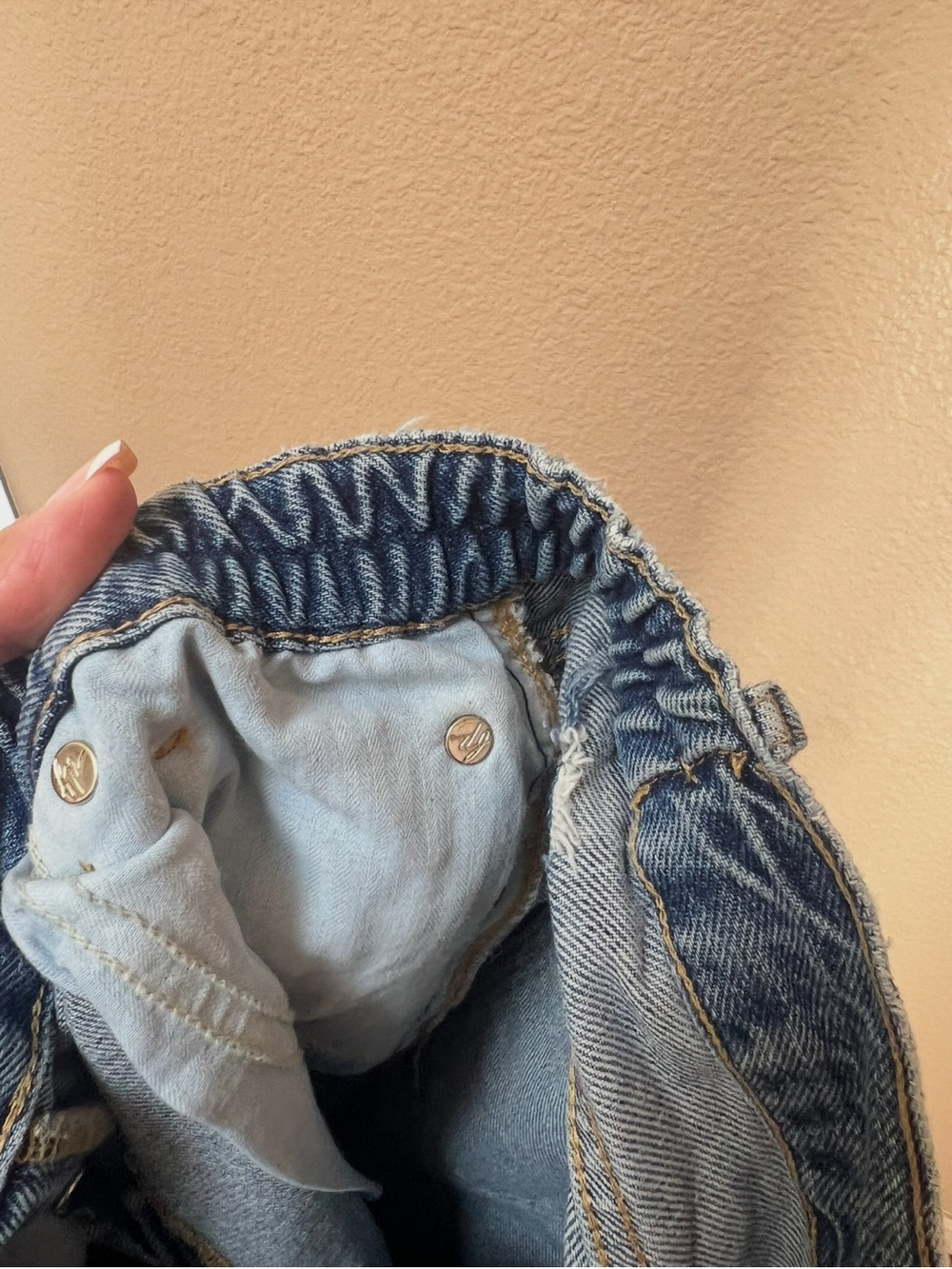We The Free Cotton Wide Leg Raw Hem High Rise Denim Boho Jeans Size 28 - Picture 6 of 14